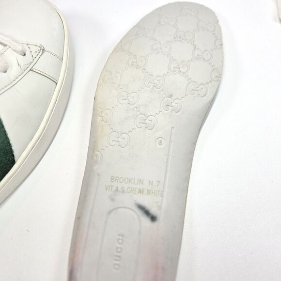 Gucci Stripe Ace High Top Sneakers White Web Strap US 7.5 men / 9 women main image 11